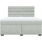 vidaXL Box spring postelja z vzmetnico svetlo siva 180x200 cm žamet | Shoptok.si