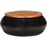  Stolić za kavu crni 68x68x30 cm od masivnog obnovljenog drva | shoptok.hr