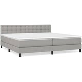 Maison Chic Box spring postelja - Vzmetna postelja z vzmetnico svetlo siva 200x200 cm blago SL214, (21910286) | Shoptok.si