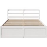  Okvir kreveta s uzglavljem bijeli 140 x 190 cm od borovine | shoptok.hr