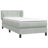 Box spring postelja z vzmetnico svetlo siva 80x220 cm žamet, (21791380) | Shoptok.si