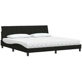 Krevet s madracem Hanko crni 200x200 cm od tkanine | Eponuda.com