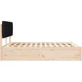 vidaXL Posteljni okvir z oblazinjenim vzglavjem Črna 150 x 200 cm | Shoptok.si