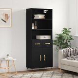  Visoka komoda crni 69,5x34x180 cm konstruirano drvo | shoptok.hr