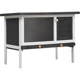  Vanjska kućica za zečeve s 1 katom siva drvena | shoptok.hr