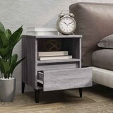 Noćni ormarići 2 kom boja dimljenog smeđi 40x35x50 cm Siva | Shoptok.si