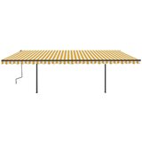 vidaXL Automatska tenda sa senzorom za vjetar LED 6 x 3 m žuto-bijela | shoptok.hr