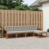  Set vanjskih sofa 5 kom. Prirodna i Svjetlosiva | shoptok.hr