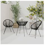  3-dijelni vanjski blagovaonski set od PVC ratana crni | shoptok.hr