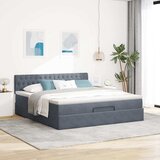  Otomanski krevet s madracem tamnosivi 180x200 cm baršunasti | shoptok.hr