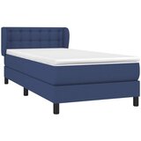  Krevet s oprugama i madracem plavi 90 x 190 cm od tkanine | shoptok.hr