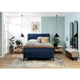 Esposa POSTELJA BOXSPRING 140 cm x 200 cm , tekstil temno modra | Shoptok.si