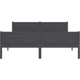 vidaXL Posteljni okvir iz trdne borovine siv 140x200 cm, (20646786) | Shoptok.si