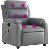  fotelja za odmor siva umjetna koža - Siva 1 Ručno guranje unatrag | shoptok.hr