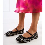 Gemre Black fabric ballet flats with buckle and bow Kaos | Shoptok.si