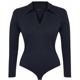 Trendyol Curve Plus Size Bodysuit - Dark blue - Fitted Cene