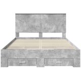  Okvir za krevet s uzglavljem Betonski sivi 140 x 190 cm | shoptok.hr