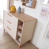 Roba Kremno bela/v naravni barvi otroška komoda v hrastovem dekorju s previjalnim pultom 117x103x78 cm Jil – | Shoptok.si