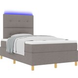 vidaXL Box Spring krevet s madracem i LED svjetlom taupe 120x200 cm tkanina | shoptok.hr