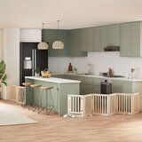 vidaXL Ograda za pse z vrati zložljiva 9 panelov 450 cm topolovina | Shoptok.si