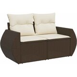 5-dijelni set vrtnih sofa s jastucima poliratan smeđi | shoptok.hr