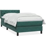vidaXL Box spring postelja z vzmetnico temno zelena 80x220 cm žamet, (21790752) | Shoptok.si