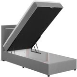 MID.YOU POSTELJA Z VZMETNICO 100 cm x 200 cm , tekstil, leseni material svetlo siva | Shoptok.si