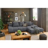 Hom`in KOTNA SEDEŽNA GARNITURA, šenilja temno siva | Shoptok.si