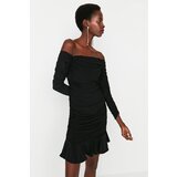 Trendyol black Ruffle Detailed Dress Cene