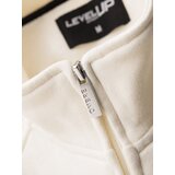 Ombre Men's sweatshirt with high collar and stripes - cream | ePonuda.com