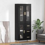 vidaXL Highboard Zidne s ladicama 2 pcs Crni hrast Konstruirano drvo | shoptok.hr
