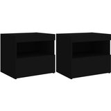  The Living Store Nočna omarica z LED lučkami 2 kosa črna 50x40x45 cm - Nočna Omarica, (21503112) | Shoptok.si