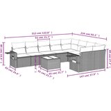  10-dijelni set vrtnih sofa s jastucima crni od poliratana | shoptok.hr