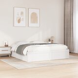 Maison Chic Posteljni okvir - Dvoposteljna postelja - Zakonska postelja brez vzmetnice bel 180x200 cm trdna borovina-J3616, (21764526) | Shoptok.si