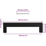  Ručke za ormarić 10 kom crne 128 mm od nehrđajućeg čelika | shoptok.hr