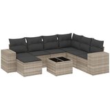 Maison Chic Seti vrtnega pohištva - Vrtna garnitura - Vrtni pohištvo set 8-delna z blazinami sv. siv poli ratan, (21799138) | Shoptok.si