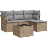  5-dijelni vrtni set sofa s jastucima bež od poliratana | shoptok.hr
