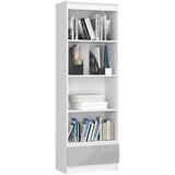 AKORD POLICA R 60 cm CLP 1 Predal 4 Police BELO / METALNI SJAJ, (21714149) Cene