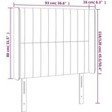  Uzglavlje s ušima crno 93x16x118/128 cm od tkanine | shoptok.hr