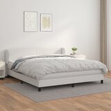  s oprugama i madracem bijeli 180x200 cm umjetna koža | shoptok.hr