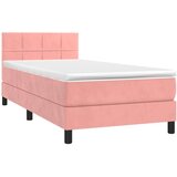  Krevet box spring s madracem LED ružičasti 90x200 cm baršunasti | shoptok.hr