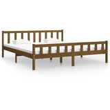 The Living Store Posteljni okvir medeno rjav iz trdnega lesa 200x200 cm - Posteljni Okvir, (21523490) | Shoptok.si