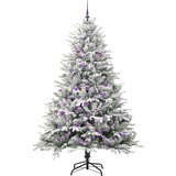 vidaXL Umjetno božićno drvce s rasvjetom i setom kuglica Zelena 210 cm | shoptok.hr