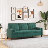 vidaXL Kavč trosed z okrasnimi blazinami temno zelen 180 cm žamet Cene