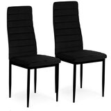  Set od 4 stolice s oblikovanim naslonom od crnog baršuna | shoptok.hr