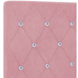 vidaXL Naslon za glavo s kristalnimi gumbi, roza, 90 cm, iz žameta | Shoptok.si
