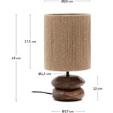 Kave Home Stolna lampa od masivnog bagrema u tamnoj prirodnoj boji (visina 43 cm) Kor – | shoptok.hr