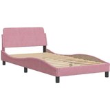 vidaXL Krevet s madracem ružičasti 100x200 cm baršunasti | shoptok.hr