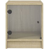  Noćni ormarići staklena vrata 2 kom boja hrasta 35 x 37 x 42 cm Smeđa | shoptok.hr