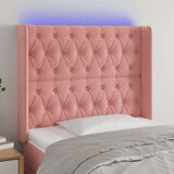  Posteljno vzglavje roza 93x16x118/128 cm žamet, (20933996) | Shoptok.si